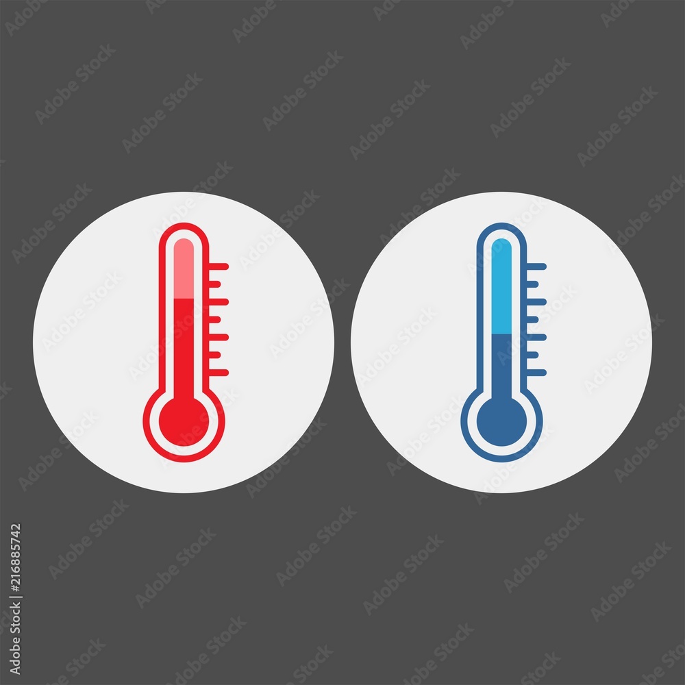 Thermometer flat vector icon. Temperature flat vector icon Thermometer flat vector icon. Temperature flat vector icon
