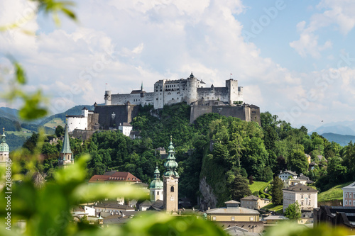 Salzburg panorama with view on castle Hohensalzburg during summer time, Salzburg, Austria