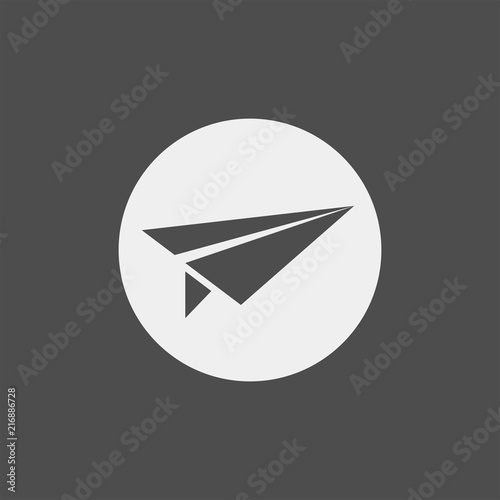 Paper plane flat vector icon