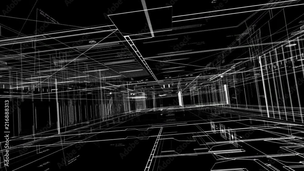  Architecture plan 3d wire video - Black