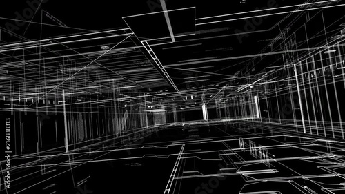  Architecture plan 3d wire video - Black