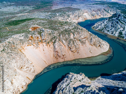 River zrmanja in Zadar county, the river flows to Adriatic sea, Zrmanja canyon