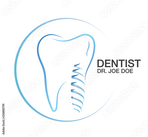 Dental Dentist Teeth Implant Vector Logo 