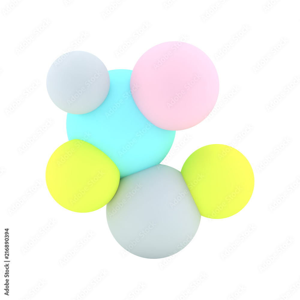 3d shape. Geometric object. Simple. Abstract design. Flying geometric shape. Trendy modern illustration. 3d rendering. Pastel. Smooth. Simple. Stylish concept isolated on white. Minimal style.