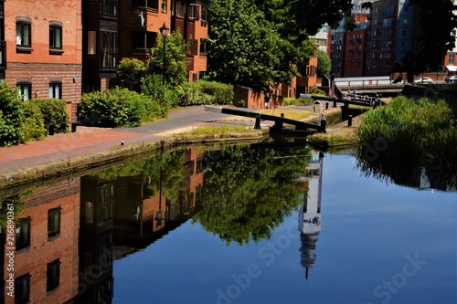 Birmingham Canal view in a sunny day of summer