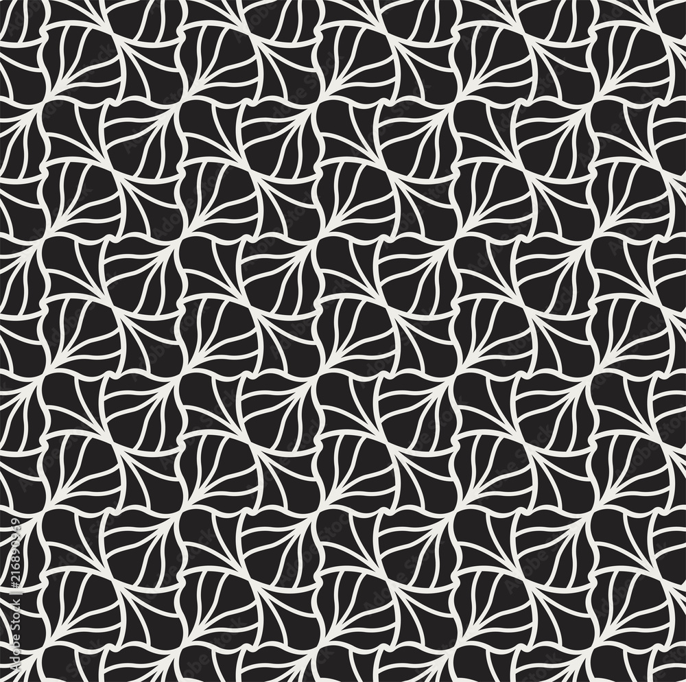 Fototapeta premium Vector Floral Art Nouveau Seamless Pattern. Geometric decorative leaves texture. Retro stylish background. 