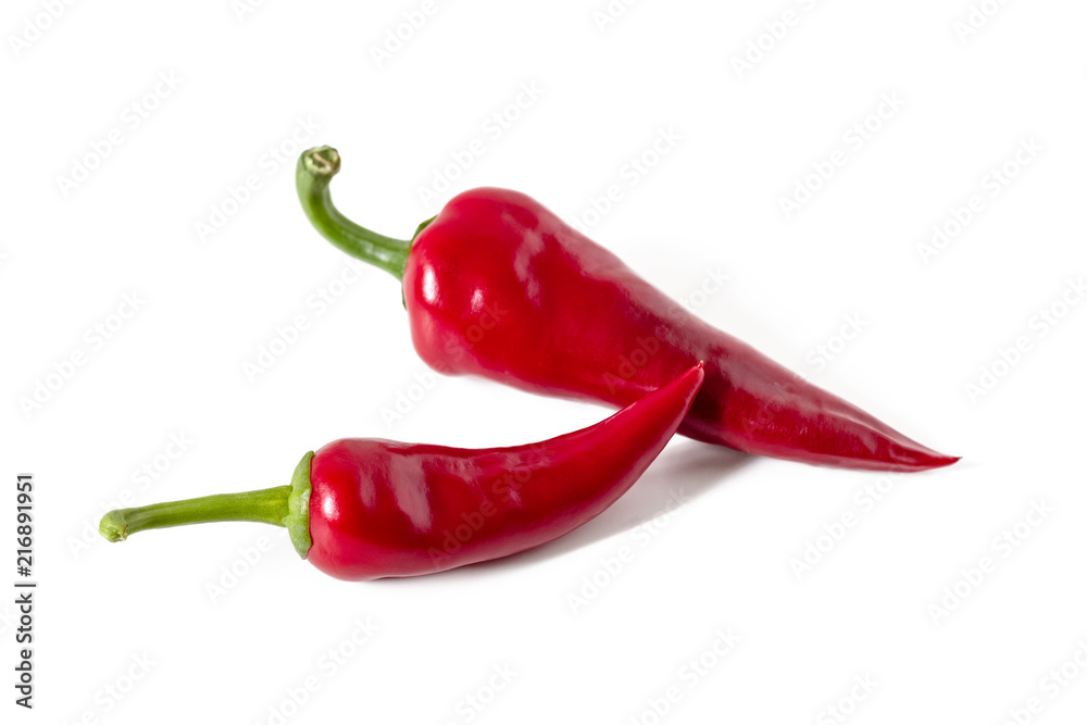 Red pods of chili peppers