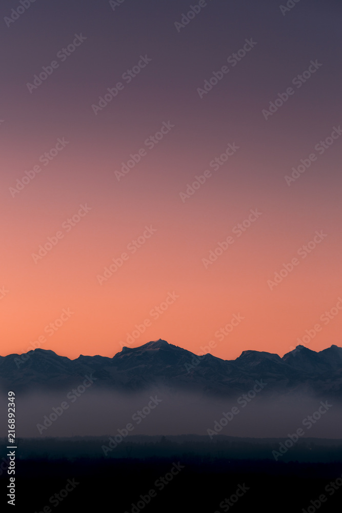 Sunset on the alps