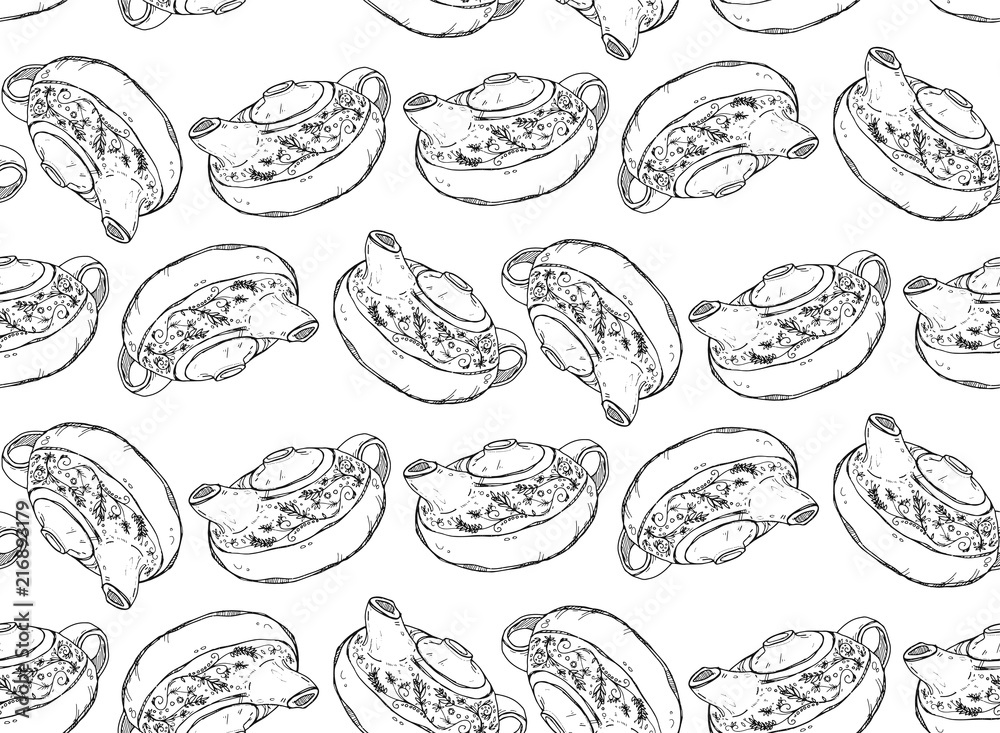 Seamless texture with cute kettle. Repeating background. Tile pattern. Can be used as wallpaper, desktop, wrapping, fabric or background for your blog, covers, cards.. Seamless texture with cute kettle. Repeating background. Tile pattern. Can be used as wallpaper, desktop, wrapping, fabric or background for your blog, covers, cards..