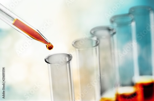 Science laboratory test tubes , laboratory equipment