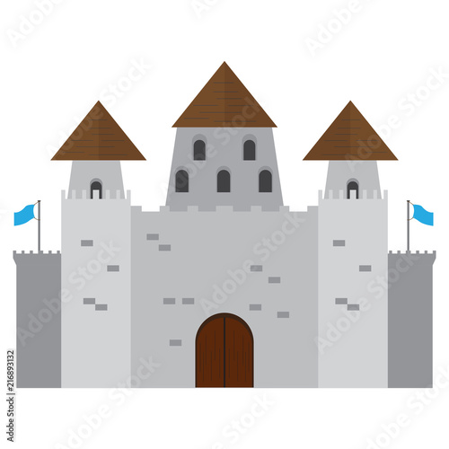 Isolated medieval castle icon