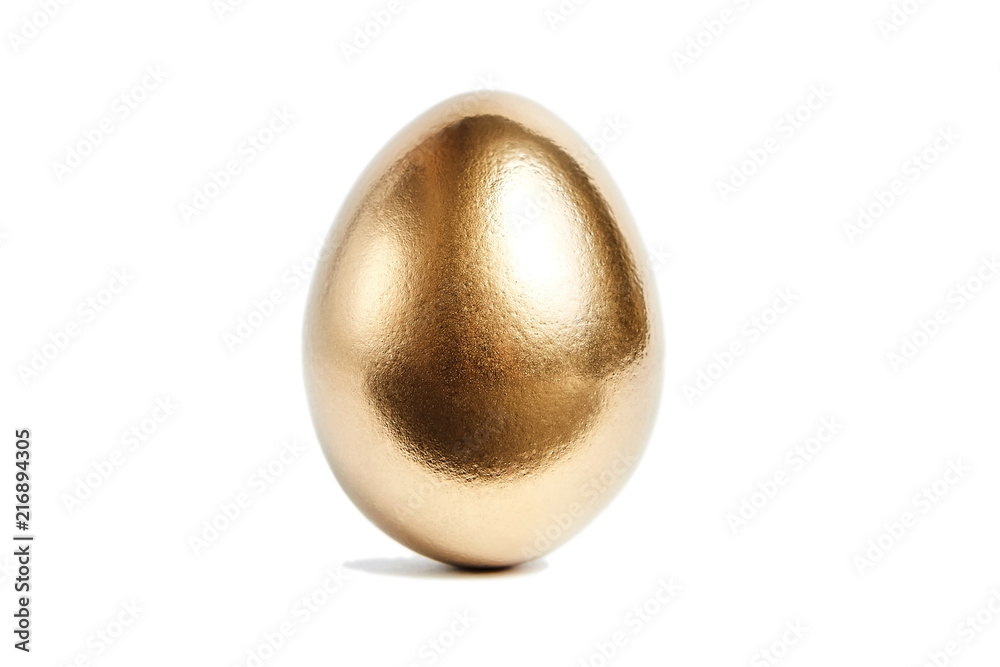 Obraz na płótnie One golden egg isolated on white background. Conceptual image