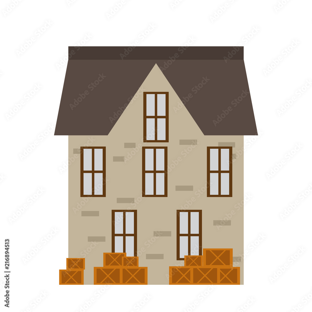 Isolated medieval building icon Isolated medieval building icon