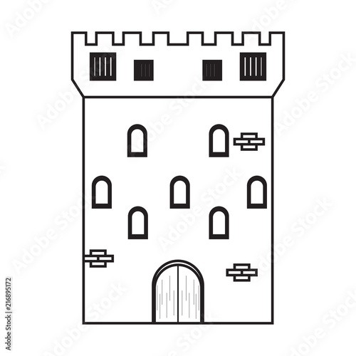 Isolated medieval tower icon