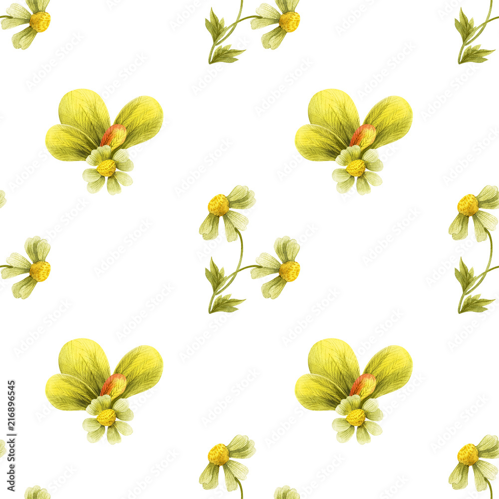 Wild plants seamless pattern Wild plants seamless pattern