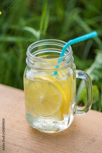 Refreshing lemonade with lemon and lime. Lifestyle