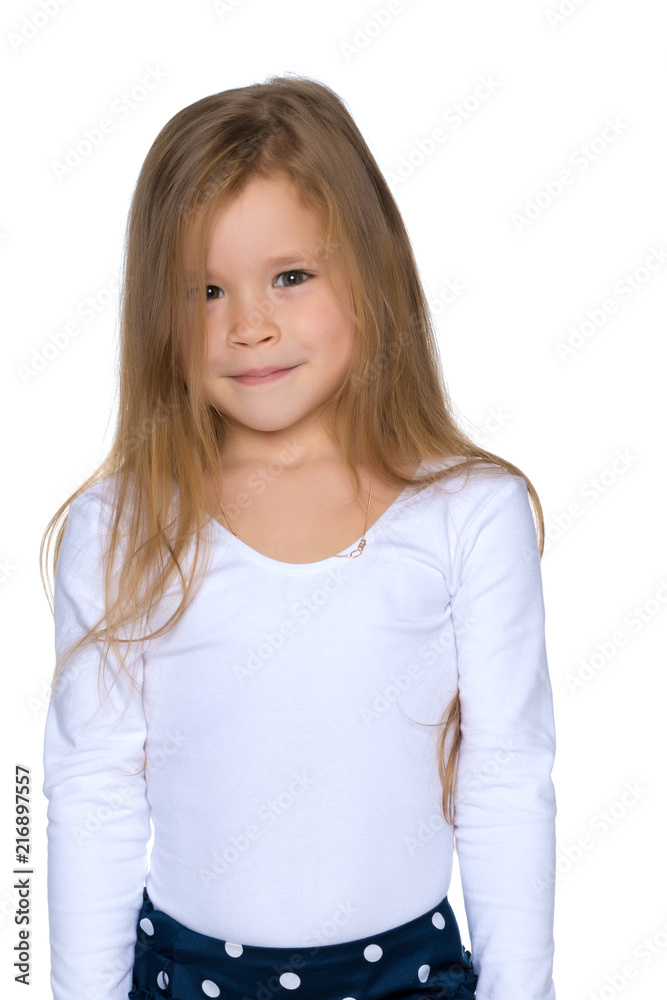 Portrait of a little girl close-up. Portrait of a little girl close-up.