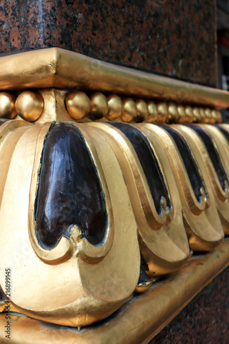 Building facade architecture ornaments. Buddhist traditional sangha of Russia. Datsan Gunzehoyney. photo