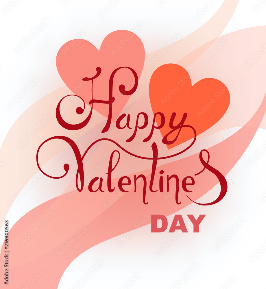 Abstract background with hearts on the day of the holy valentine. Vector illustration, lettering
