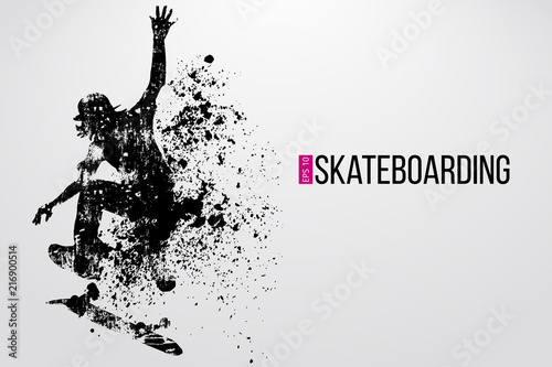 Silhouette of a skateboarder. Vector illustration