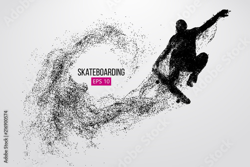 Silhouette of a skateboarder. Vector illustration