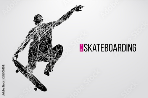 Silhouette of a skateboarder. Vector illustration