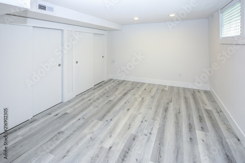 Empty Room With Grey Wood Floors And, White Gray Hardwood Floors