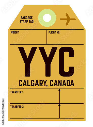 Calgary airport luggage tag