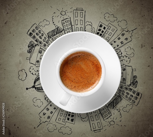 Conceptual image of cup of coffee