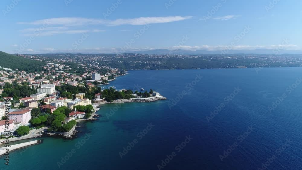 Aerial view of Opatija in Istria on Adriatic sea, Dalmatia, Croatia Aerial view of Opatija in Istria on Adriatic sea, Dalmatia, Croatia