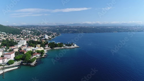 Aerial view of Opatija in Istria on Adriatic sea, Dalmatia, Croatia