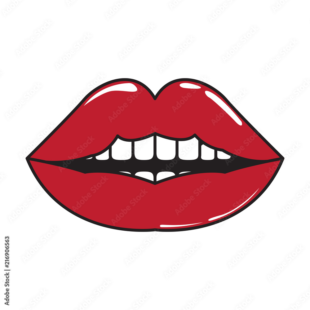 Isolated comic lips icon