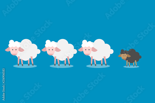 Black sheep cute cartoon for business concept