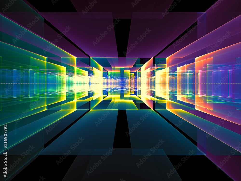 Fototapeta premium Abstract portal or date center - digitally generated image