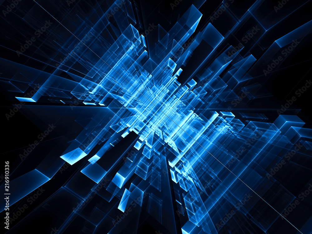 Fototapeta premium Abstract futuristic portal - digitally generated image
