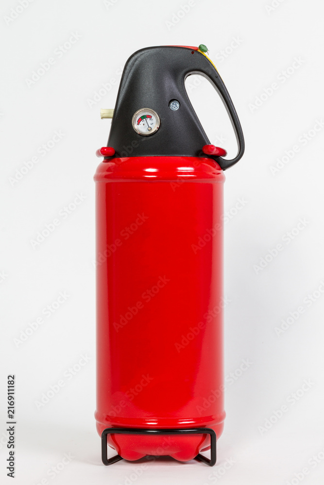 Obraz premium Chemical Fire extinguisher red tank isolated on white background