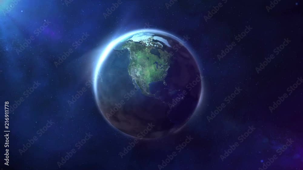 The earth is half illuminated by the sun The earth is half illuminated by the sun
