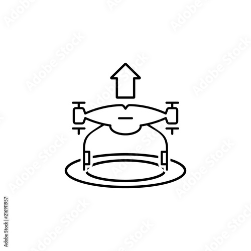 drone rises icon. Element of drones for mobile concept and web apps illustration. Thin line icon for website design and development, app development. Premium icon photo