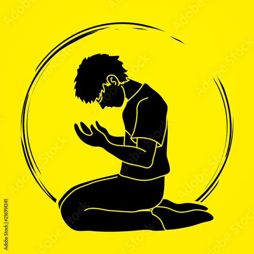 Prayer, Christian praying, Thank you GOD graphic vector