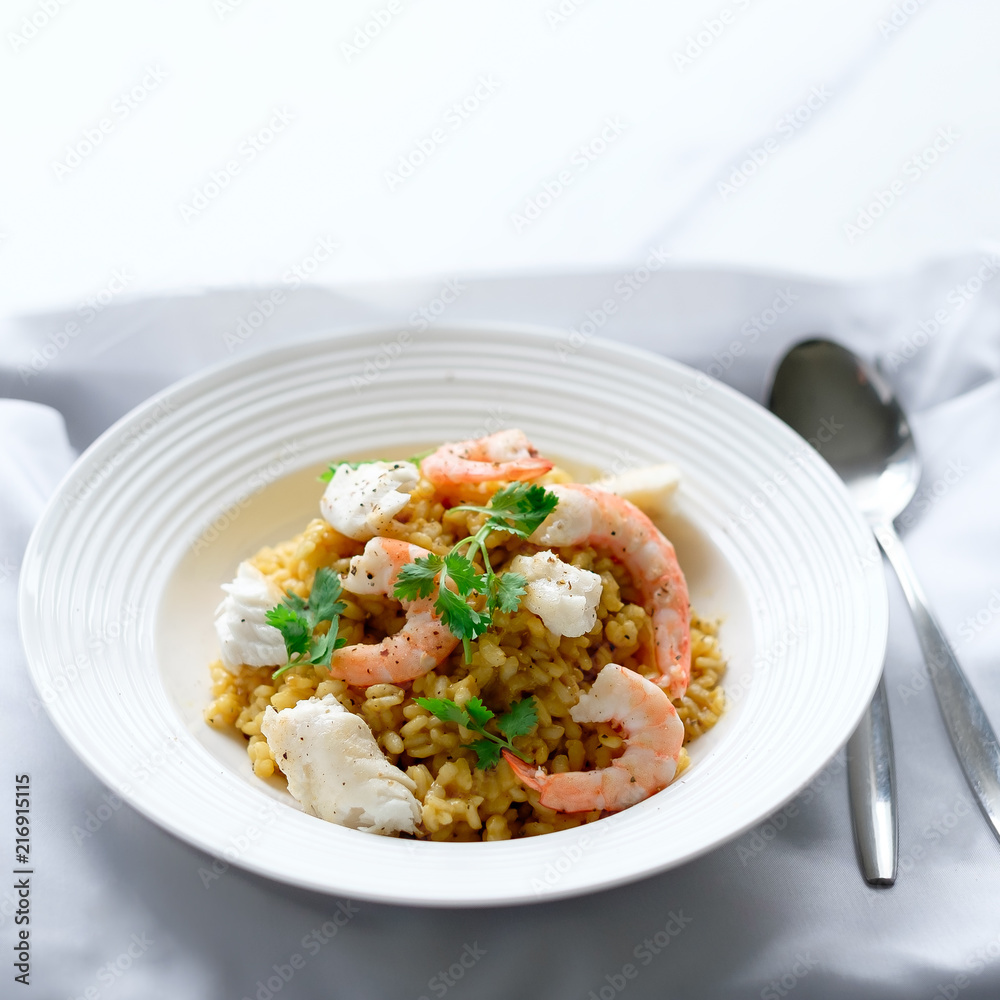 Risotto with White Fish & Prawn Risotto with White Fish & Prawn