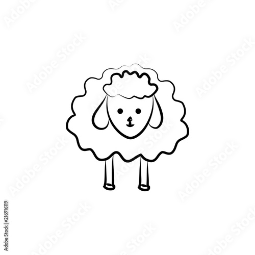 sheep icon in sketch style. Element of sheep for mobile concept and web apps illustration. Sketch icon for website design and development, app development