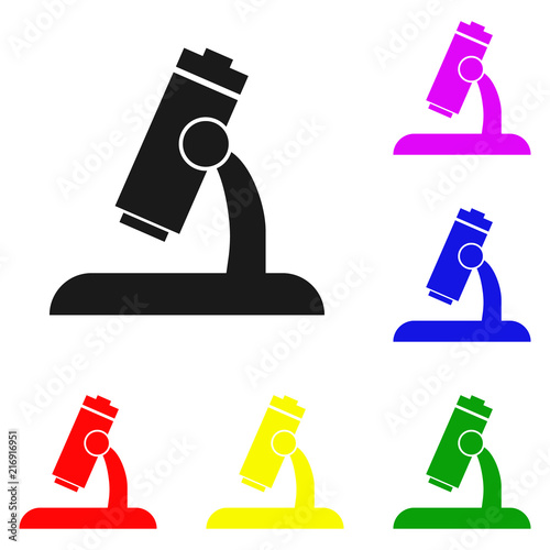 Elements of Microscope in multi colored icons. Premium quality graphic design icon. Simple icon for websites, web design, mobile app, info graphics photo