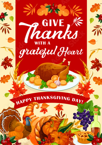 Happy Thanksgiving Day holiday greeting card