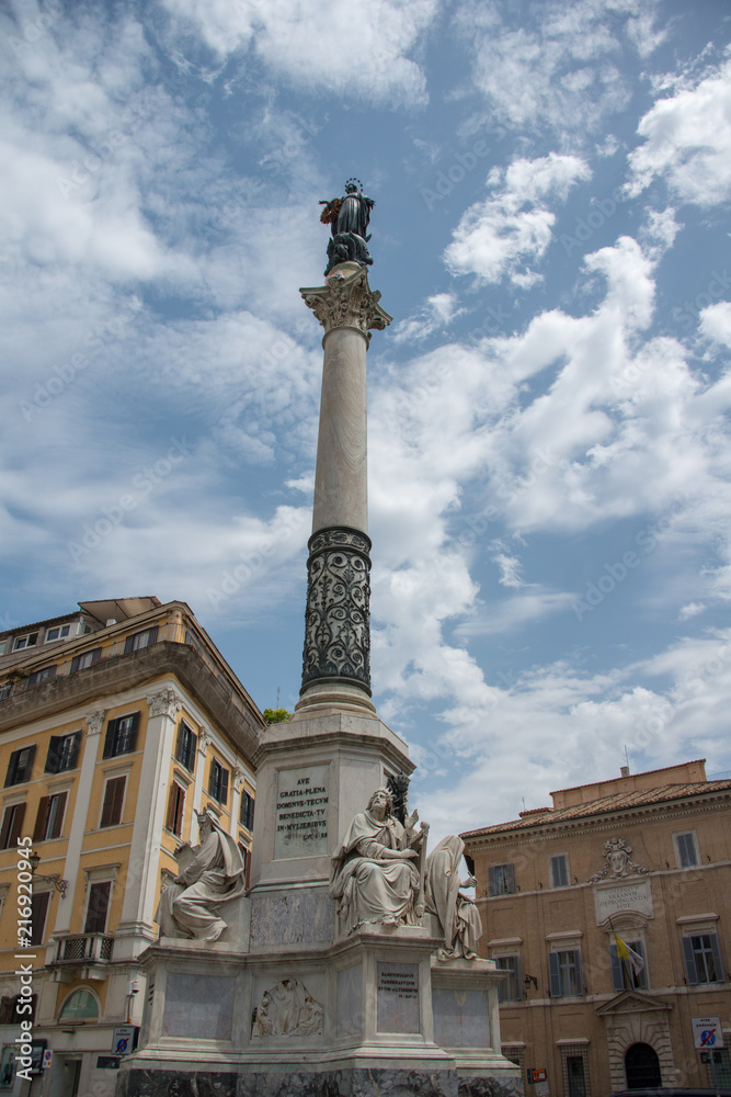 Tower and Statue in Rome