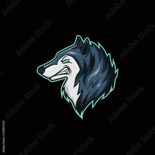 Wolf head vector illustration esport mascot logo