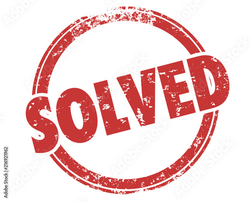 Solved Solution Solving Problem Word Stamp Illustration