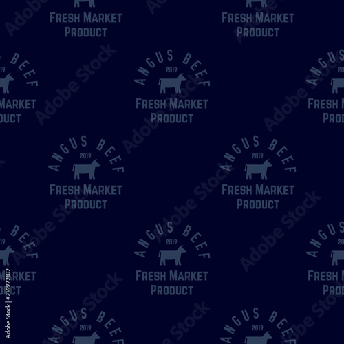Angus beef seamless pattern