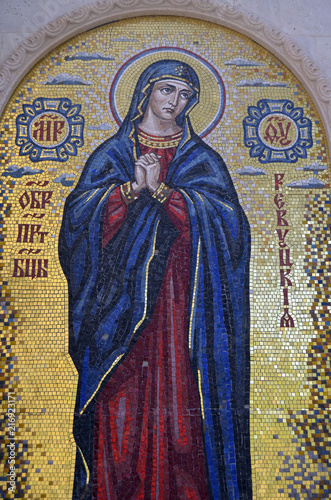 Fresco mosaic.Christian male monastery. .Tomashevka,Kiev region 