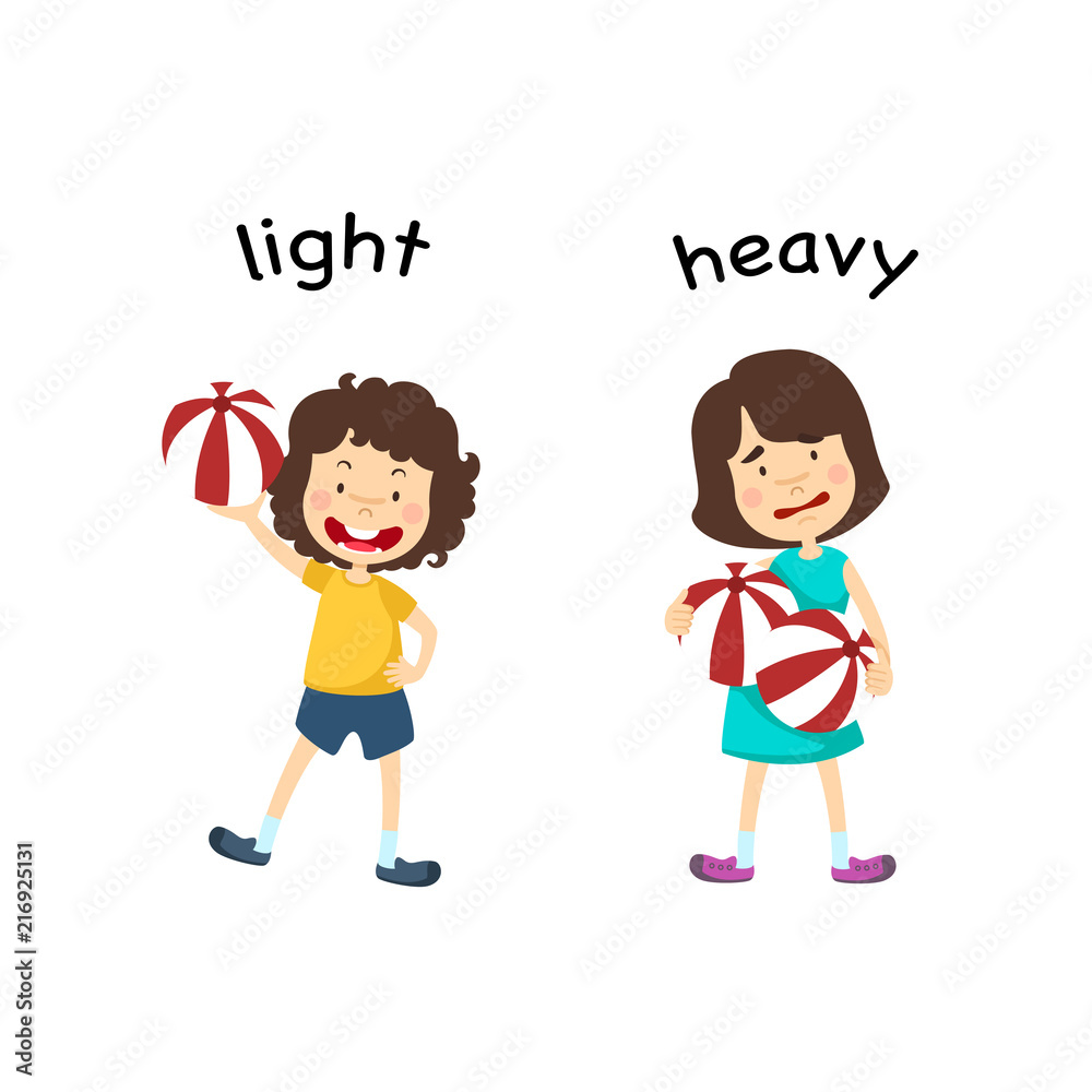 Opposite light and heavy vector illustration Opposite light and heavy vector illustration