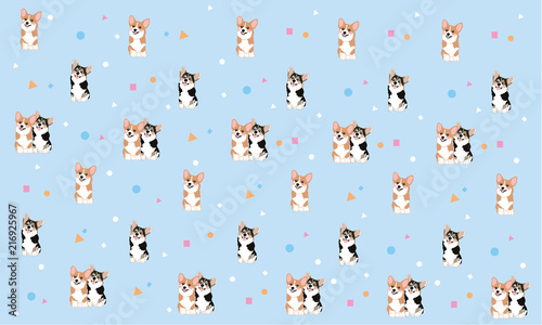 Cute Welsh Corgi Dogs Cartoon Vector